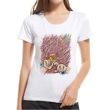 Новая модная женская футболка с короткими рукавами и круглым вырезом, с принтом, повседневная женская футболка