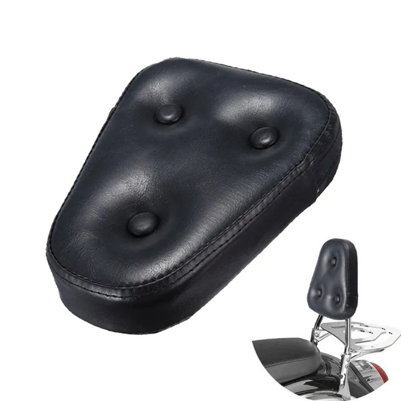 cheap For Honda Suzuki Yamaha Kawasaki Custom Bikes Choppers Touring Cruiser Black Triangle Motorcycle Backrest Sissy Cushion Pad