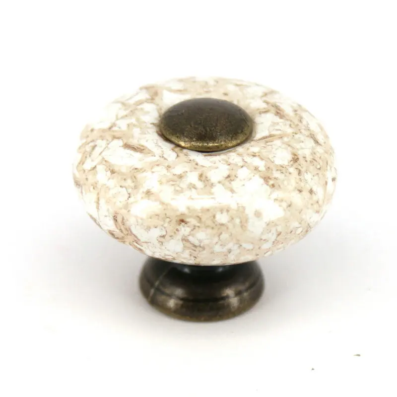 European ceramic chest knobs 32mm porcelain marble wardrobe door pull