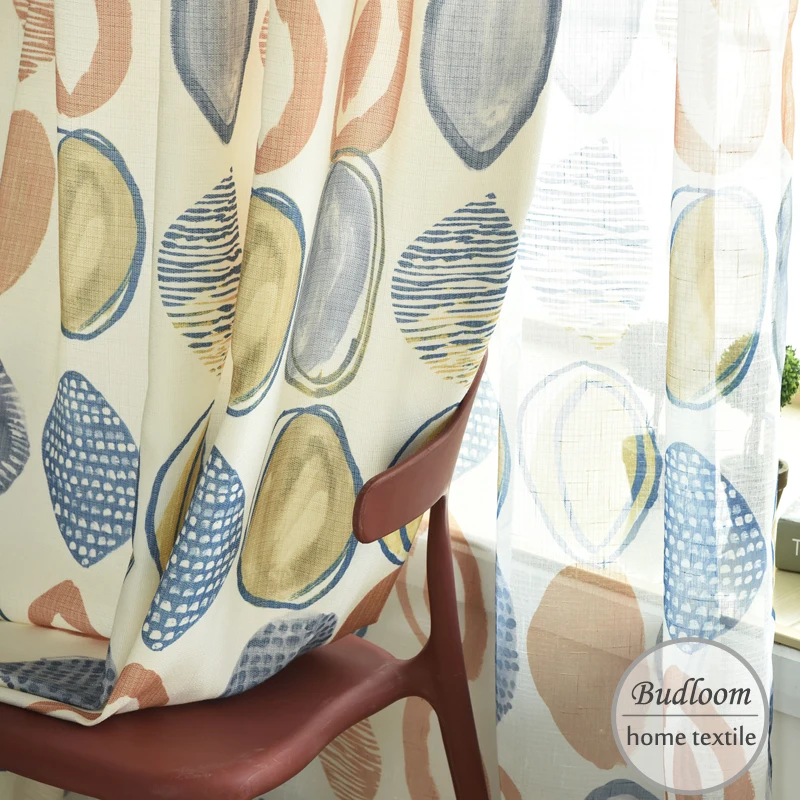 

Colorful circle modern design curtains for bedroom lovely curtains for baby room window drapes