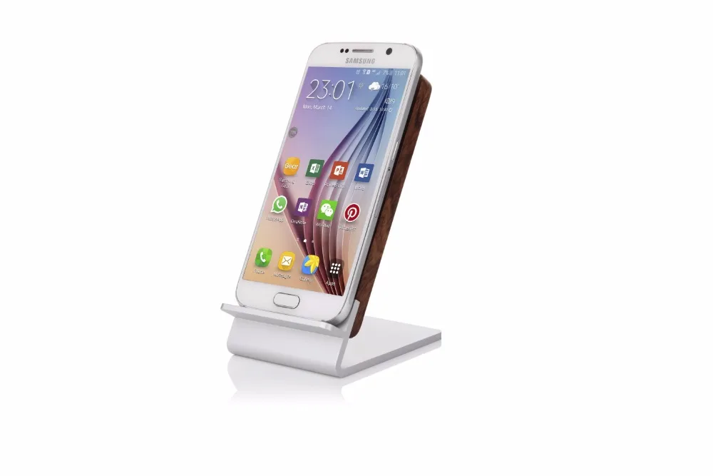 Moveski ICH28B Wood Wireless Charger Stand Qi Wireless Charging Pad Holder Quick Charging For Android IOS