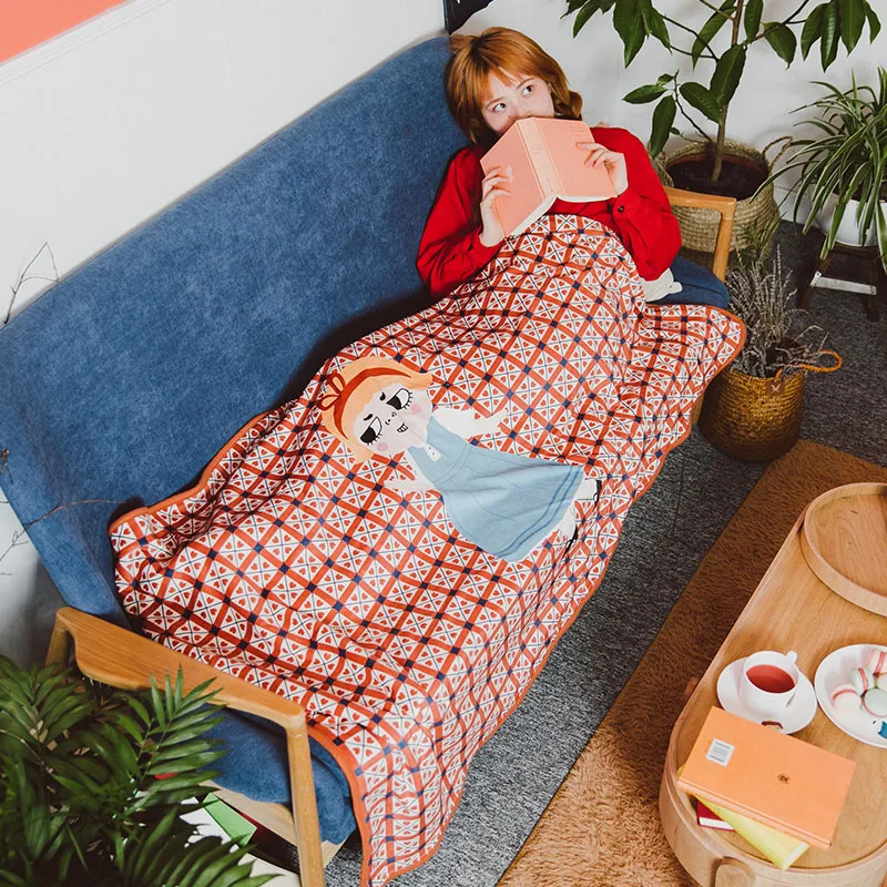 

Flannel Soft Summer Blanket Kid's Builts Comfortable Napping Blanket 150x100cm Cute Cartoon Prints Sofa Cover Casual Throw