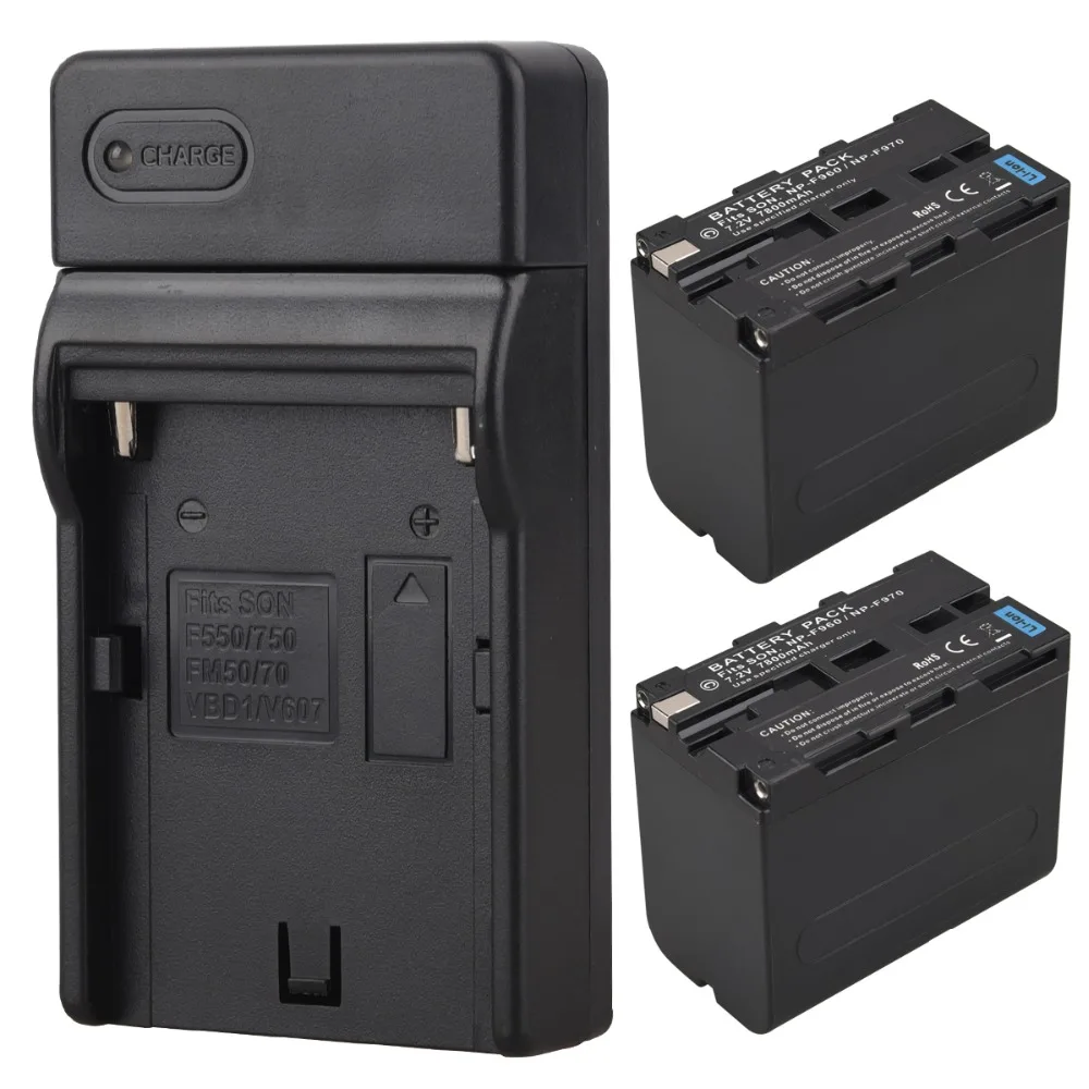2 шт. 7800 мАч батерия NP-F960 NP-F970 Камера Батарея+ Зарядное устройство для sony F960 F970 высокомощный аккумулятор