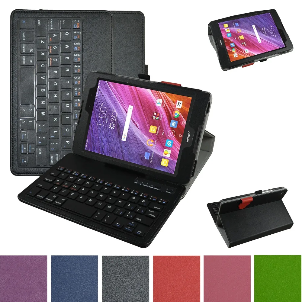 Removable Bluetooth font b Keyboard b font Leather font b Case b font Cover For 7