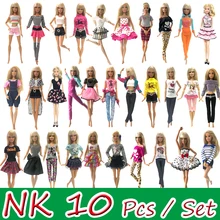 NK, 10 juegos por lote, vestido de muñeca de princesa, vestido de fiesta Noble para muñeca Barbie de moda, traje de diseño, el mejor regalo para muñeca de niña, gran oferta JJ