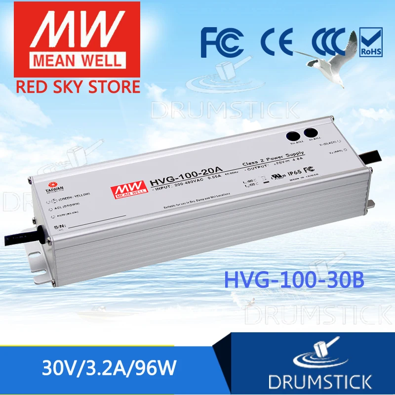

MEAN WELL HVG-100-30B 30V 3.2A meanwell HVG-100 30V 96W Single Output LED Driver Power Supply B type