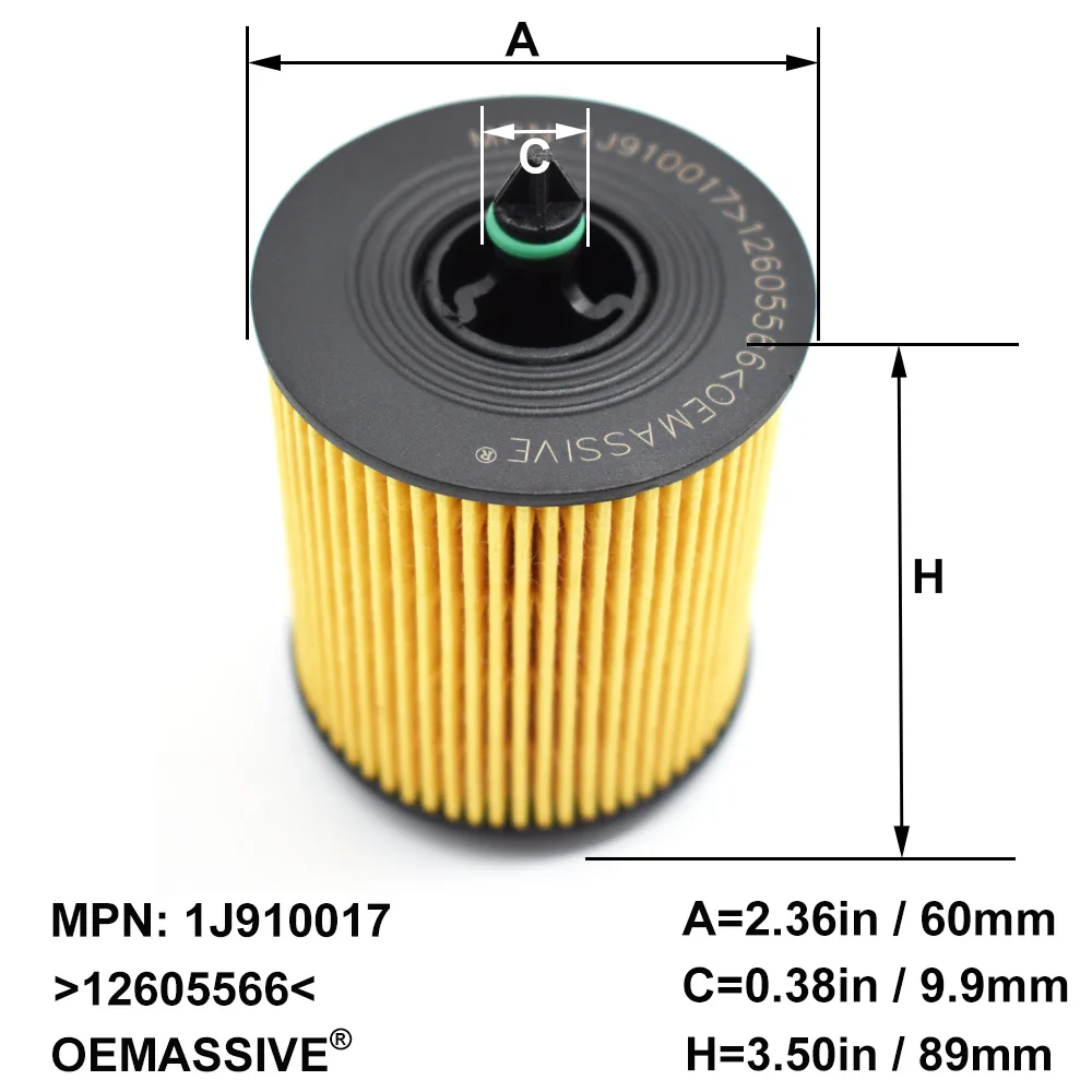 Три (3) масляные фильтры 12605566 для Alfa Romeo Spider Buick Regal Cadillac Chevrolet Malibu Fiat GMC Terrain Alero Opel Astra