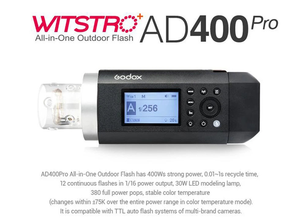 Godox Witstro AD400Pro ttl HSS Внешняя вспышка литий-ионная батарея 2,4G триггер софтбокс AD-S85S тубус отражателя Barndoon Speedlight Kit