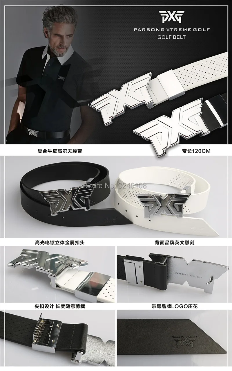 

Men PXG golf pants belt leather belt suitable for trousers 105-125cm pattern men's golf belt