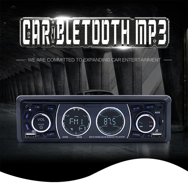 Bluetooth Vehicle Car MP3 Player Stereo Audio Player with FM Radio AUX TF Card U Disk Play Built