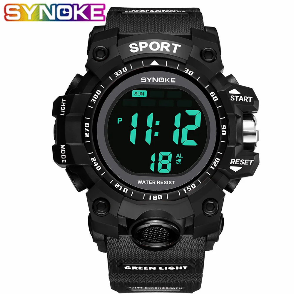 

SYNOKE Men Digital Watch Sports Multi Function Waterproof LED Electronic Large Dial Watches Male Clocks Wrist Watch for Men