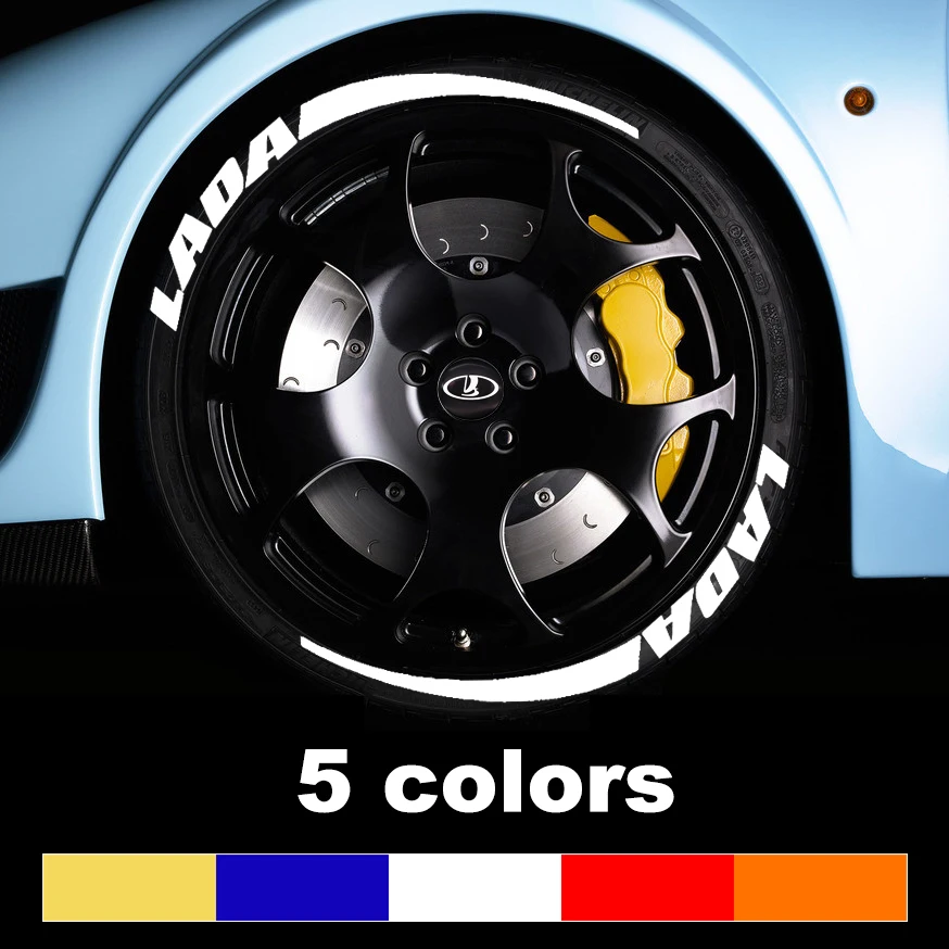 

Car Tire Wheel Sticker fashion Auto Motorcycle Tire Stickers For Lada Kalina Priora Granta Samara 2110 Niva Stickers Car styling