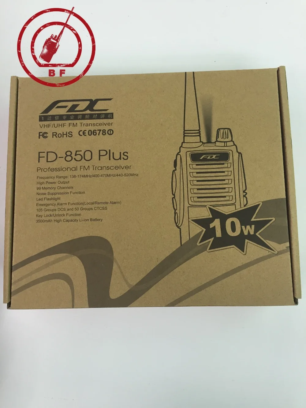 10 Вт VHF walkie talkie FDC FD 850Plus водонепроницаемый двухсторонний радио с батареей 3500 мАч SMA