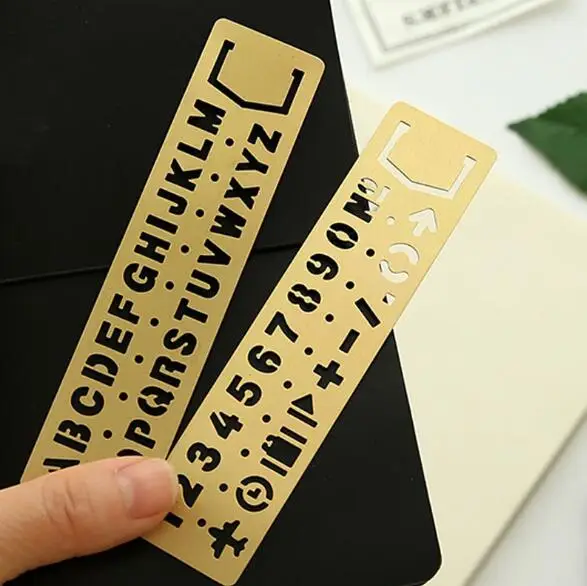 

Vintage Copper Bookmark Creative Doodle Diy Metal Bookmarks for Traveler's Notebook Diary Accessories School & Office Supplies