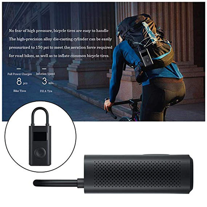  2019 New Xiaomi Mijia Portable Smart Digital Tire Pressure Detection Electric Inflator Pump for Bik