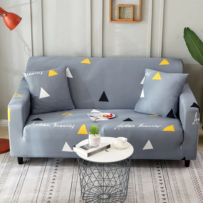 Чехол для дивана с цветочным принтом, Нескользящие чехлы для диванов для гостиной, эластичные Современные геометрические чехлы для диванов - Color: 08