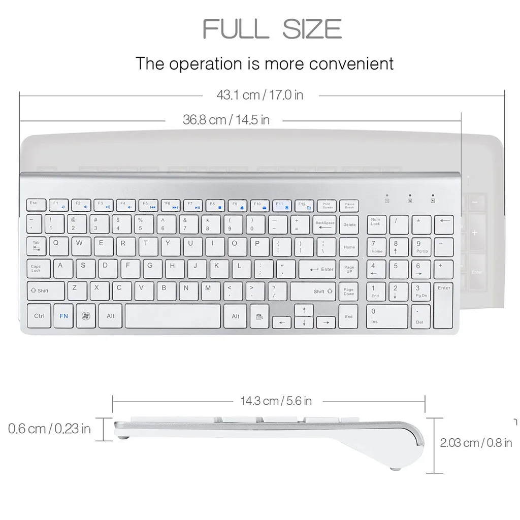 Геймерская ультра-тонкая Бесшумная мышь 2,4 GH USB Беспроводная клавиатура Бесшумная мышь набор комбинированная геймерская игровая мышь и клавиатура Комплект для дома и офиса
