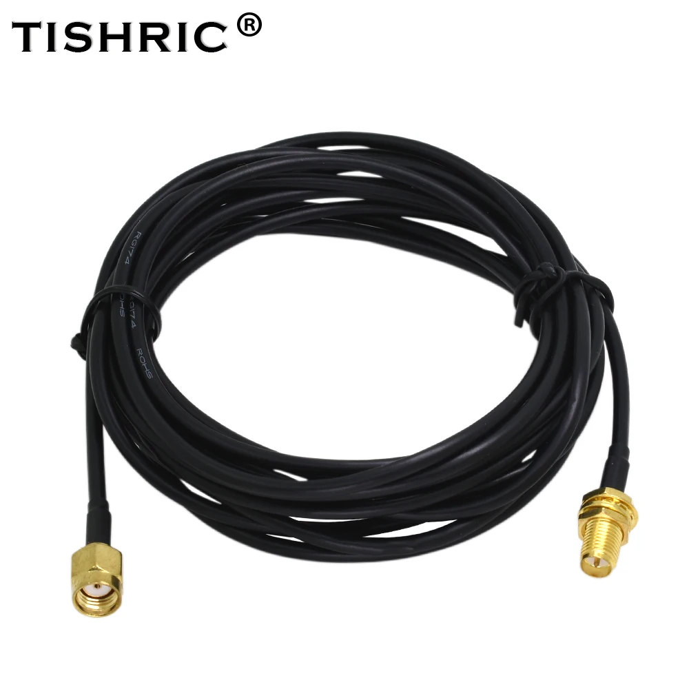TISHRIC 2018 позолоченная антенна из чистой меди штырь гнездо RG174 RP SMA Удлинительный