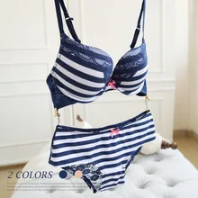 Классический Кружевной полосатый Женский комплект бюстгальтера брендовый хлопковый бюстгальтер и прозрачные трусики плюс размер удобный комплект нижнего белья yw186