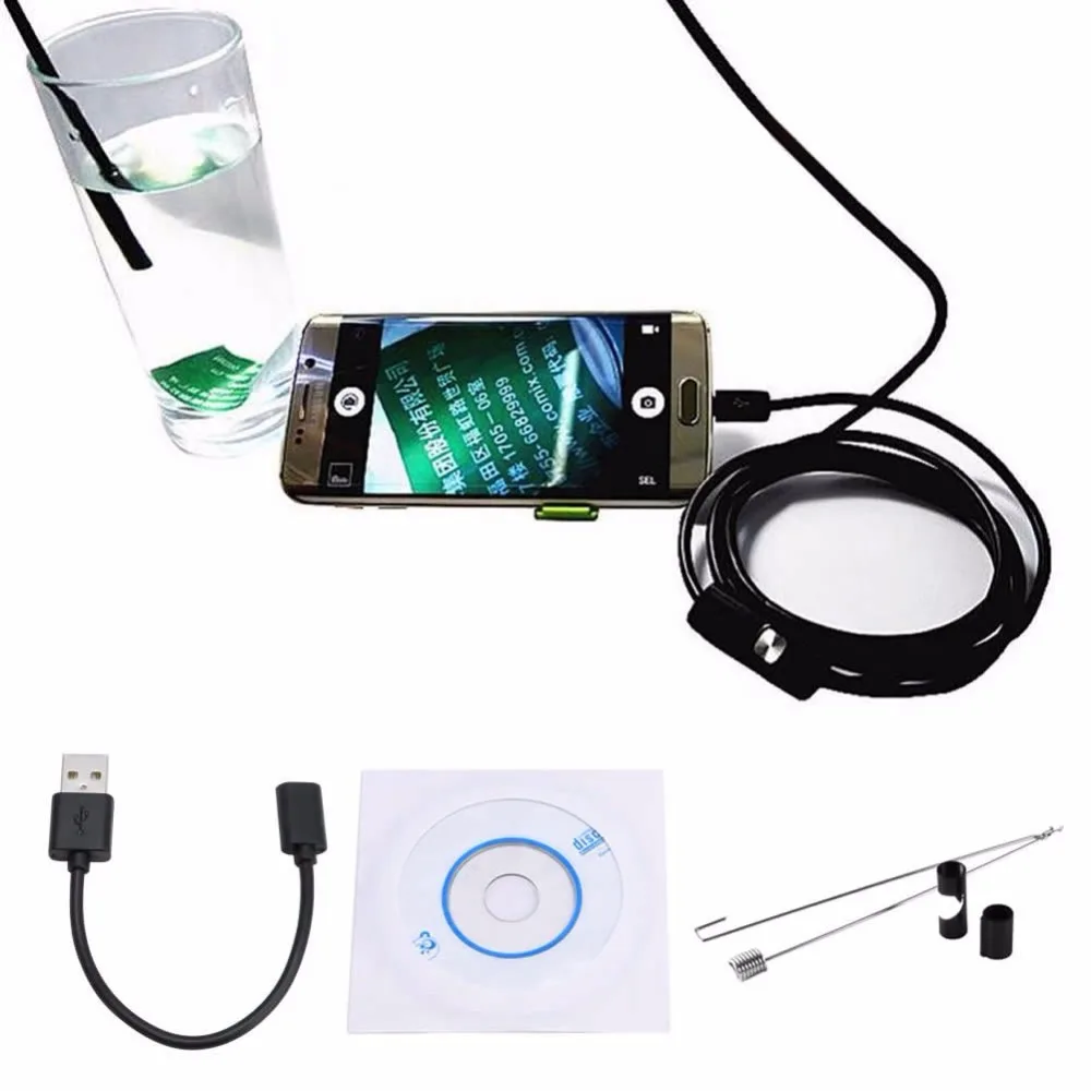 USB Камера Android эндоскоп 5 мм Диаметр 3 м 6 светодиодный IP67 Водонепроницаемый