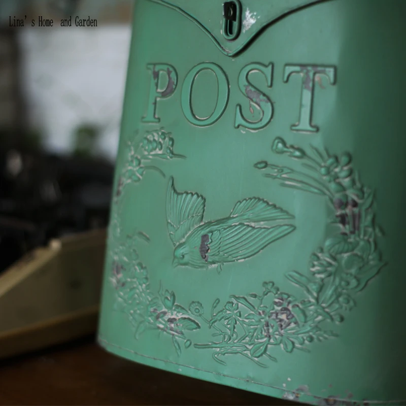 handcrafted wall mounted post box vintage metal mailbox (4)