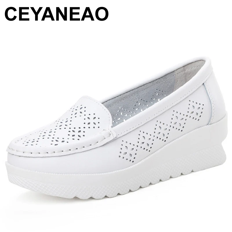 CEYANEAO/Модная женская обувь с вырезами, Летние мокасины из спилка для ...