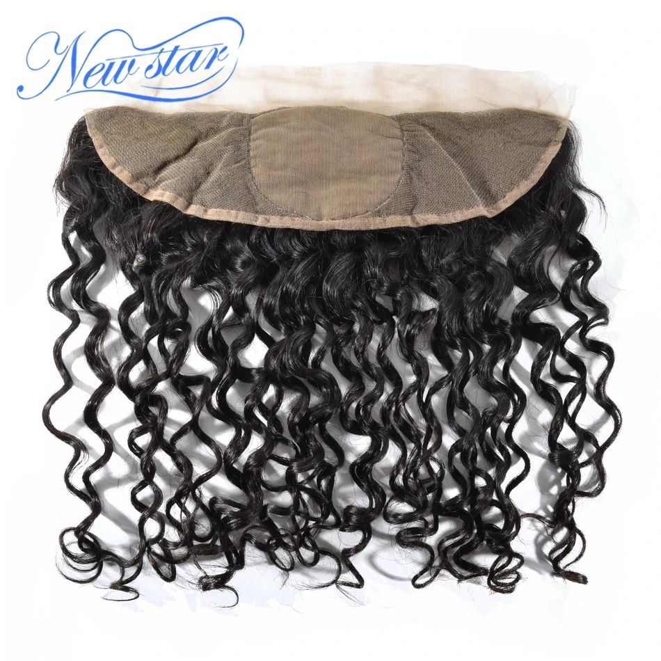 

Guangzhou New Star Virgin Hair Free style 13*4 Center Silk top lace Frontal Brazilian hair Deep wave Bleached Knots Medium Brown