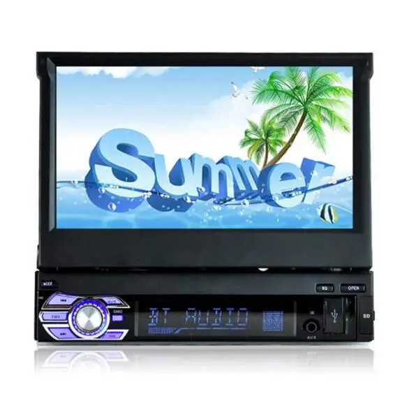 

1 Din 7 Inch Retractable Bluetooth Retractable Touch Screen with Reverse Camera Car Stereo DVD Player with or No GPS navigation