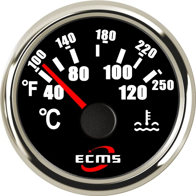 Морская Лодка датчик температуры воды 287,4-22.4OHM 9-32 V 52mm 316L хром безель с черным циферблатом 800-00034