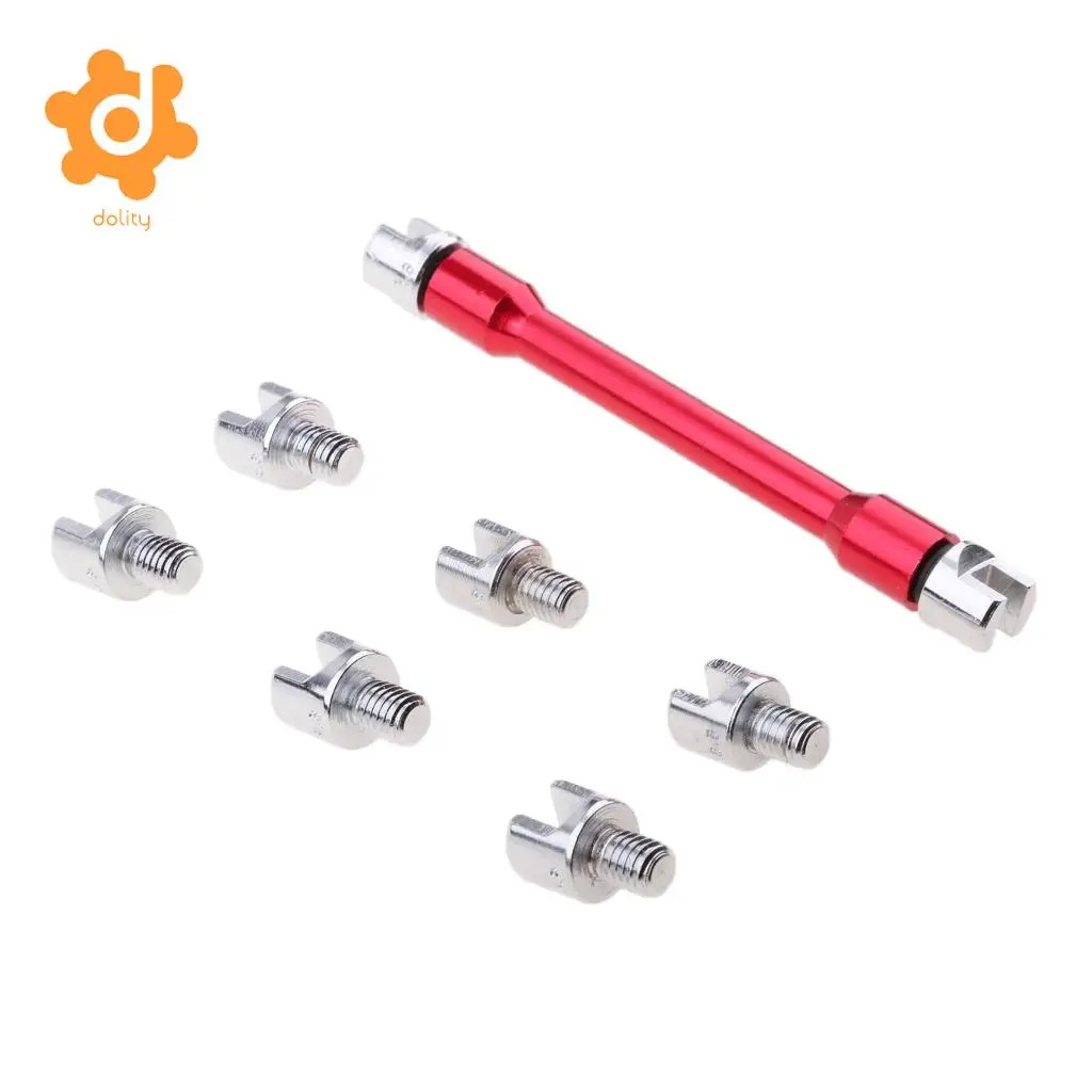 Red & Blue Motorcycle Wheel Spoke Wrench Set Handle Repair Tool 5.4mm-6.8mm