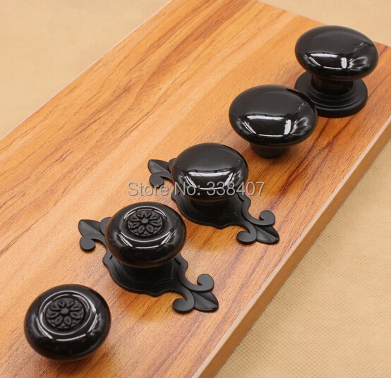 Ceramic Knobs and Handles Vintage Black Drawer Knobs and Pulls