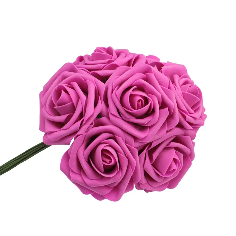 10 шт./лот 20 см искусственные цветы розы из пены Свадебные украшения горячие свадебные букет невесты украшения - Цвет: Rose