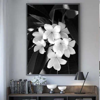 

Nordic Refreshing Minimalist Black and White Flowers Canvas Paintings Printed Lily Posters Wall Art Pictures Bedroom Home Decor