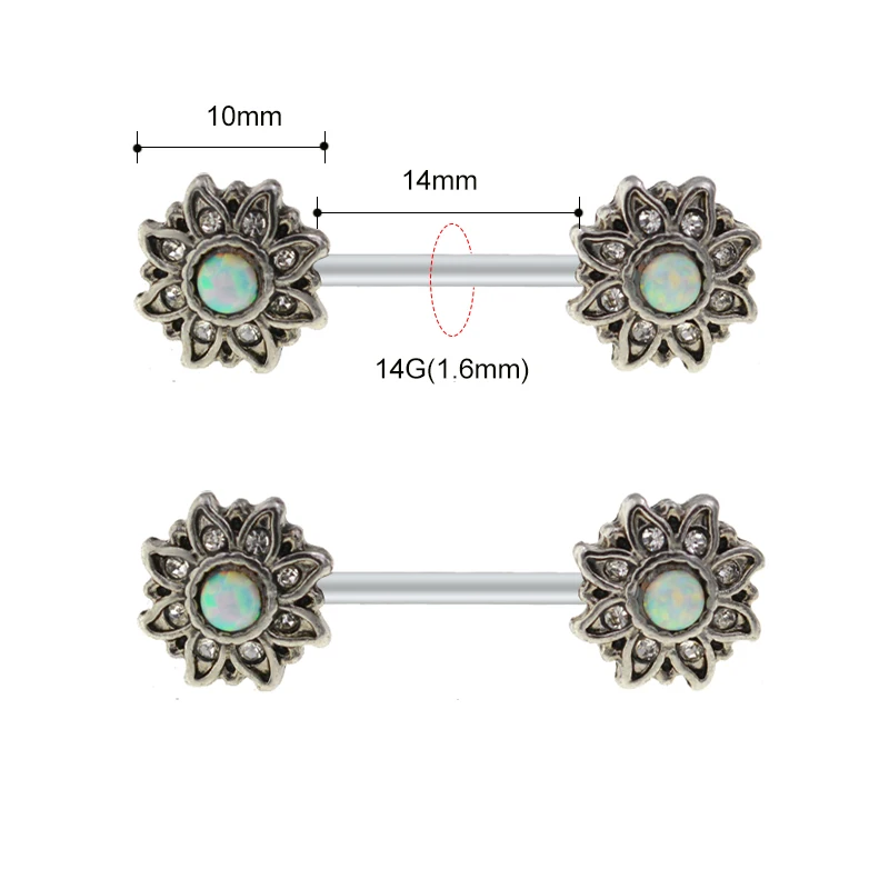 2 шт Новое поступление Золотой Цвет бант Цветок форма пирсинг щит стержни 14 г 316L пирсинг из хирургической стали пирсинг сосков для женщин и мужчин