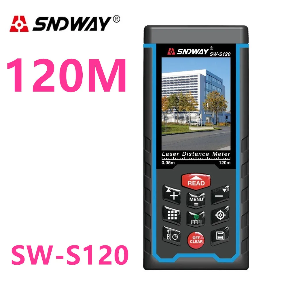 80M 120M Laser Distance meter Laser Rangefinder Laser Range Finder Measuring tape W-TFT Lcd Camera rechargeable SW-S80 SW-S120