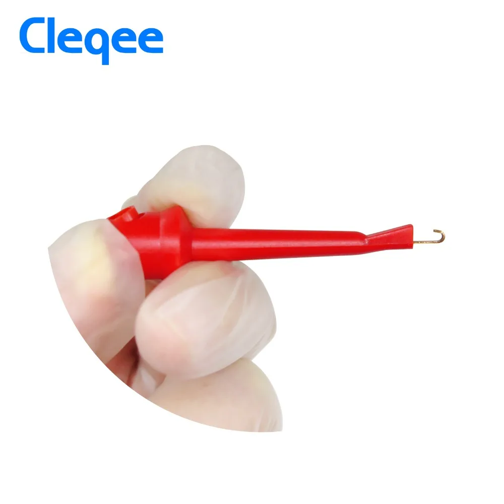 Cleqee P5002 10 шт. мультиметр хорошее качество тесты крюк зажим провода комплект Захваты зонд SMT/SMD IC D20 кабель сварки