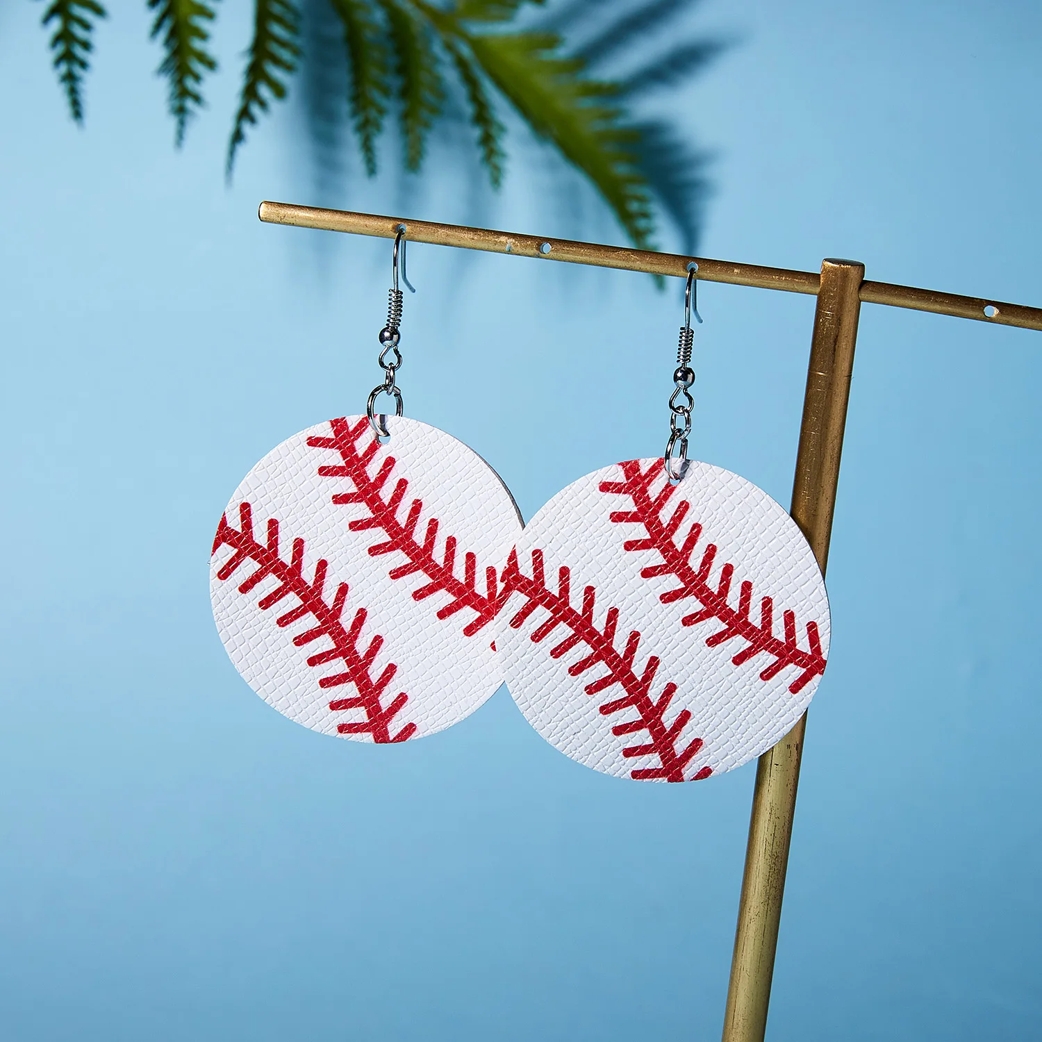 Бейсбольный футбольный мяч кожаные серьги с принтом круглые каплевидные Софтбол Баскетбол из искусственной кожи женские серьги-подвески Модные ювелирные изделия