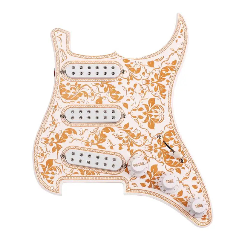 

PVC Flower Patterned Electric Guitar Replacement 12-Screws Pre-wired Pickguard Pickup Guard for Strat