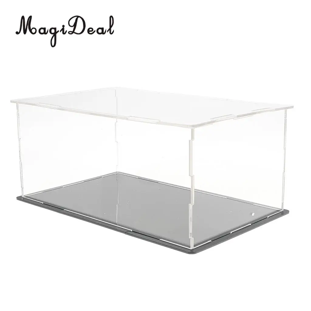2pcs Clear Acrylic Display Show Case Box Perspex Dustproof Protection for Figures Diecast Vehicle Car Doll Model Collection