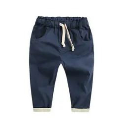 Штаны для маленьких мальчиков Свободные повседневные брюки летние штанишки; Длинные шаровары модная одежда для маленьких стильный