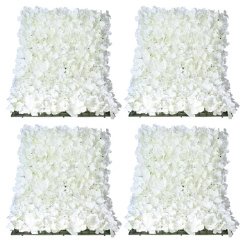 

4Pieces Silk Hydrangea Artificial Flower Wedding Backdrop Background DIY Decor Crafts Cream