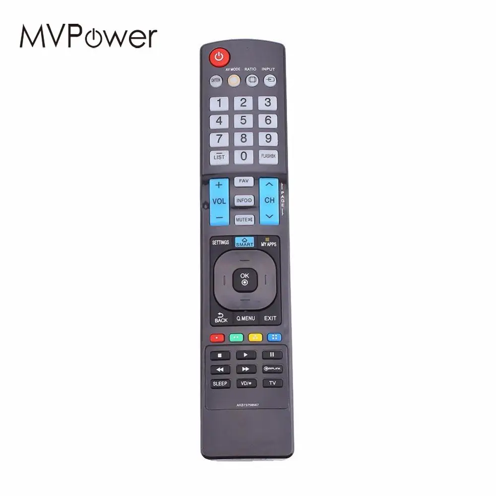 MVPower remote control Replacement Parts AKB73756567 For LG HDTV Smart TV Black Professional