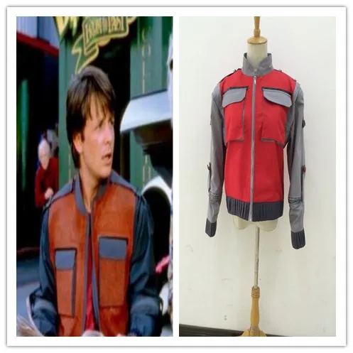 Back to the Future Часть II Марти жилет макфлая классический фильм Косплэй костюм B002 |