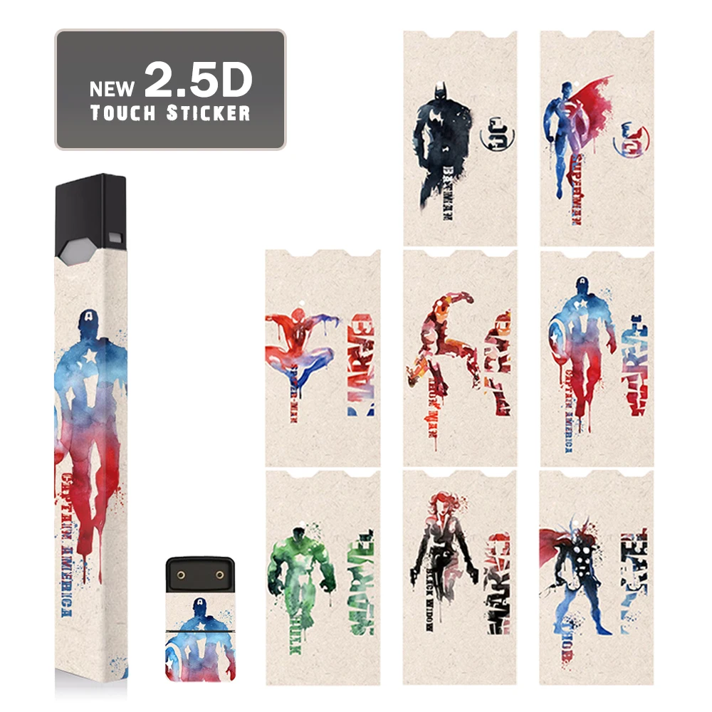 

SHIODOKI 2 Pack Juul Skin Decal for Pax JUUL 2.5D Technology Ultra Thin Protective Sticker for JUUL Wraps Cases -Hero