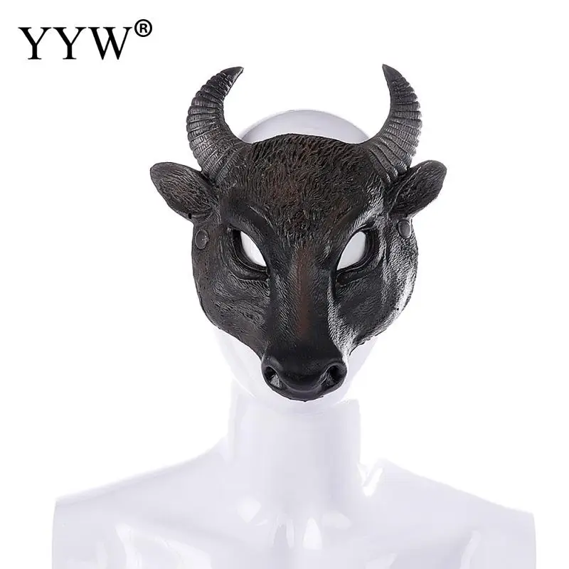 Black Cattle Mask Halloween Party Masks Cute Realistic Latex Masks Mascaras Halloween Cospaly Eye Mask Carnival Funny Masker