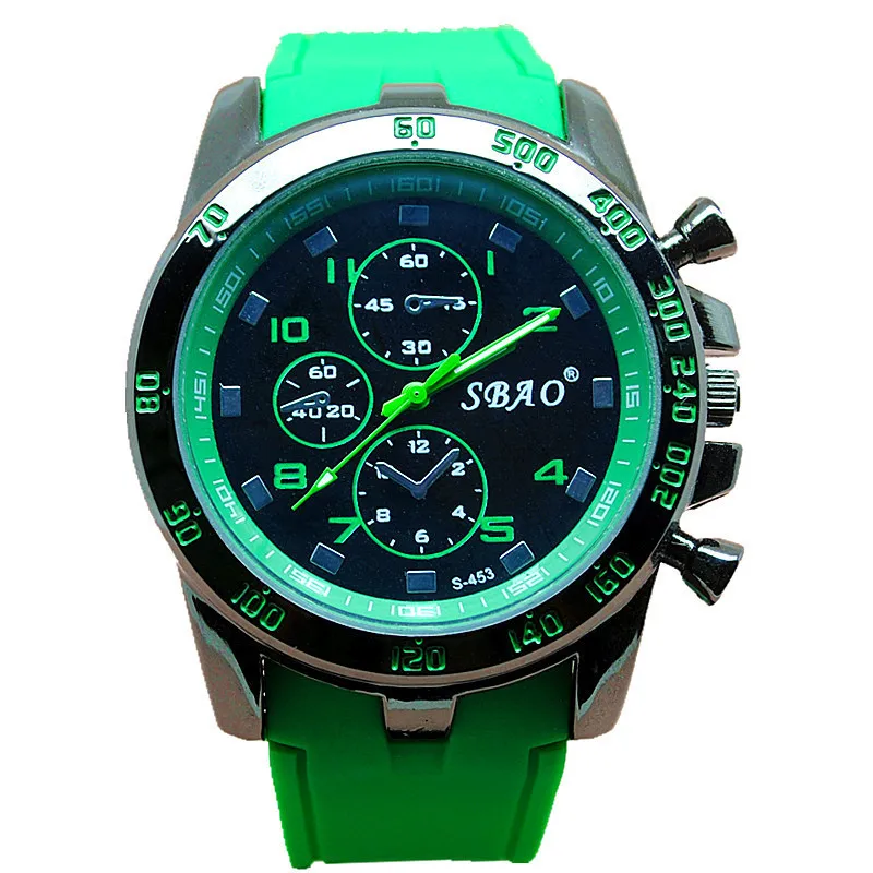 Роскошные Брендовые мужские кварцевые часы с Циферблатом из нержавеющей стали женские мужские спортивные наручные часы с силиконовым ремешком Relogio Masculino& 200712 - Цвет: Green