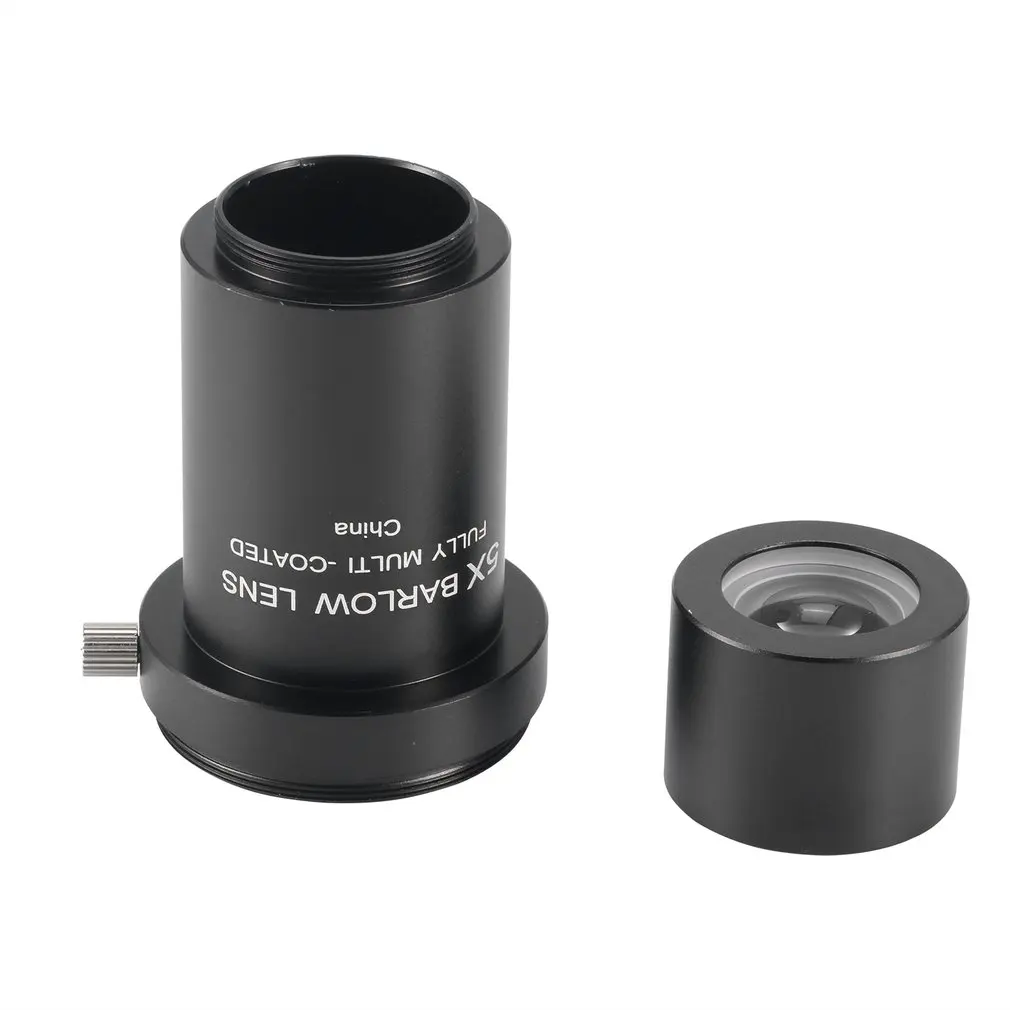 

5X Extender Barlow Mirror Telescope Double 1.25 Inches 31.7mm Universal 5X Barlow Lens Barlow Black Metal