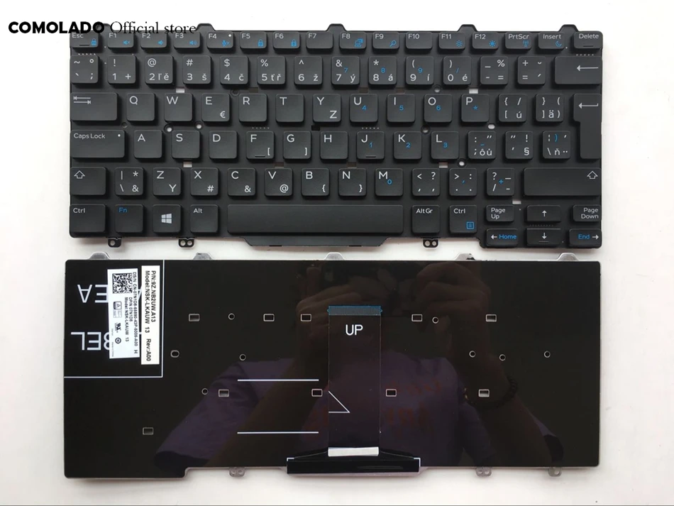 CZ Чешский клавиатура для DELL Latitude 13 7350 7450 3340 3350 Черный клавиатуры CZ макет