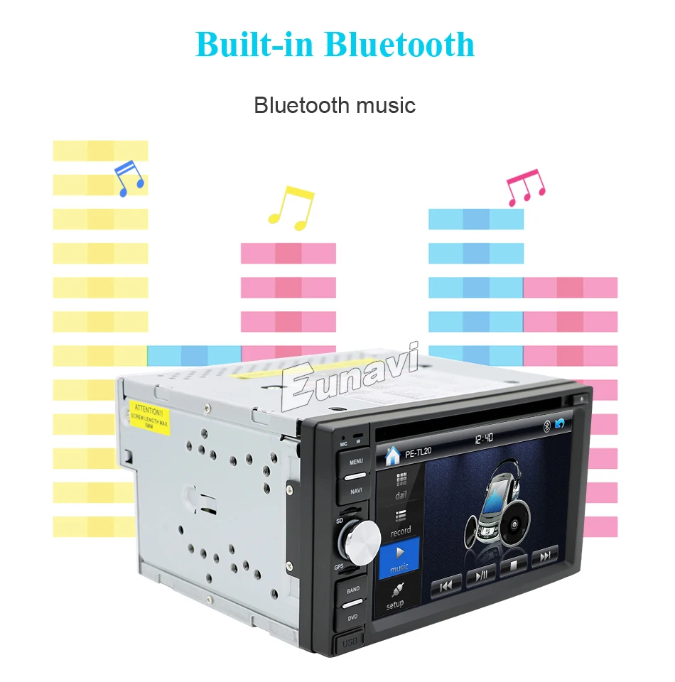 Clearance Eunavi Double 2 Din Car PC DVD player for universal with GPS Navigation MP3 Radio RDS Video country map Bluetooth Mp4 car sterto 3