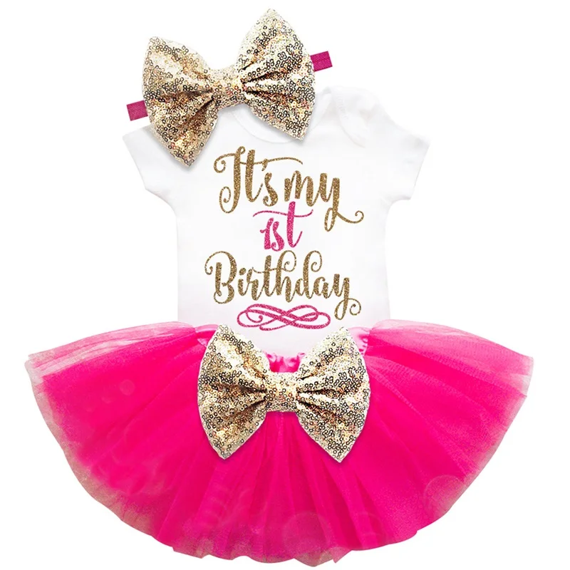 

It's My First Birthday Clothes Summer Tutu Lace Girl Dress Kids Newborn Baby Toddler Baptism Dresses Girls Party Wedding Gowns
